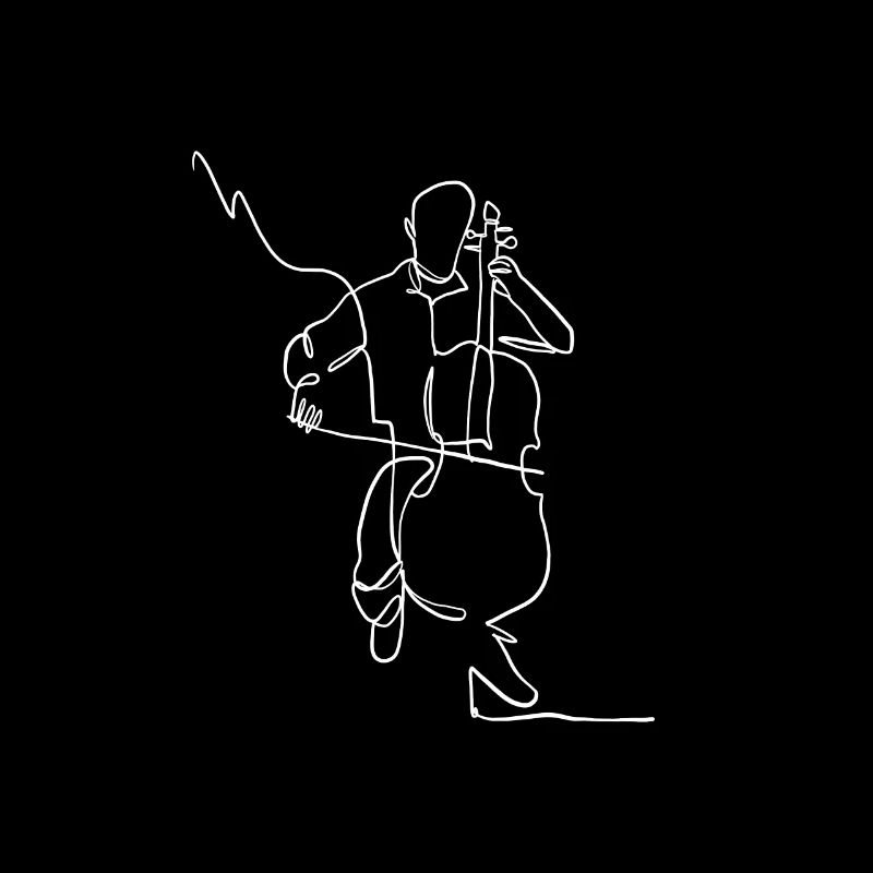 Cello Musician Outline Marching Band Jazz Gift