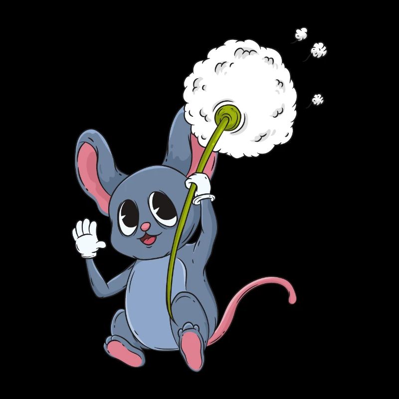 Souris avec pissenlit