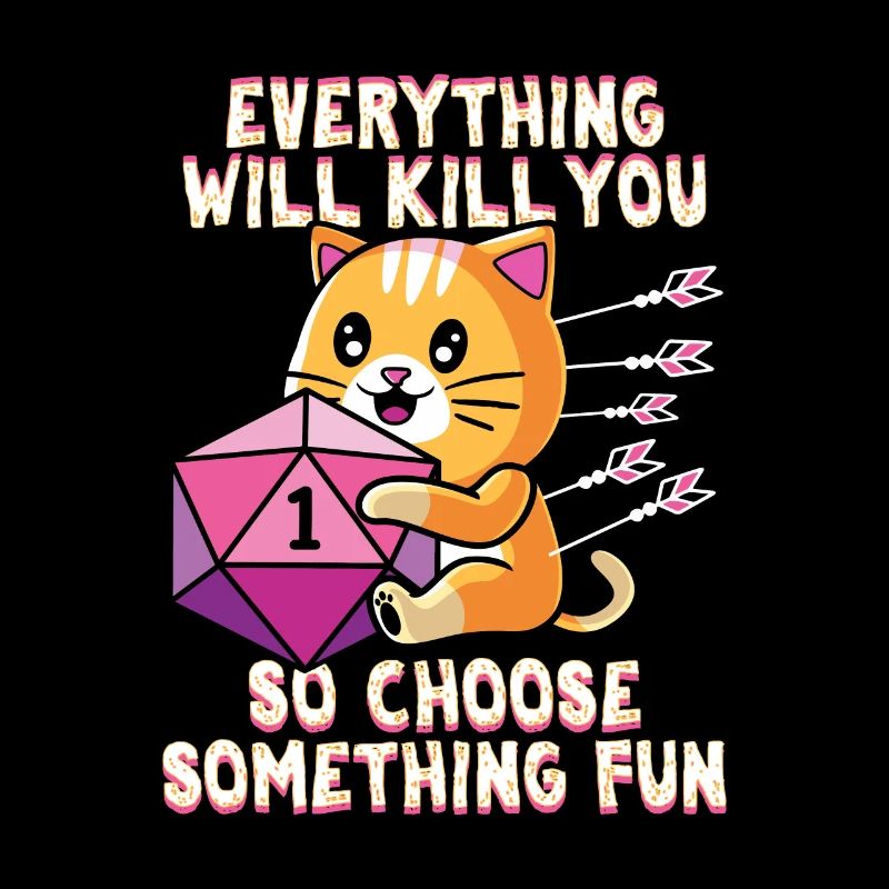 T-shirt chat Dungeon RPG pour RPG Gamer