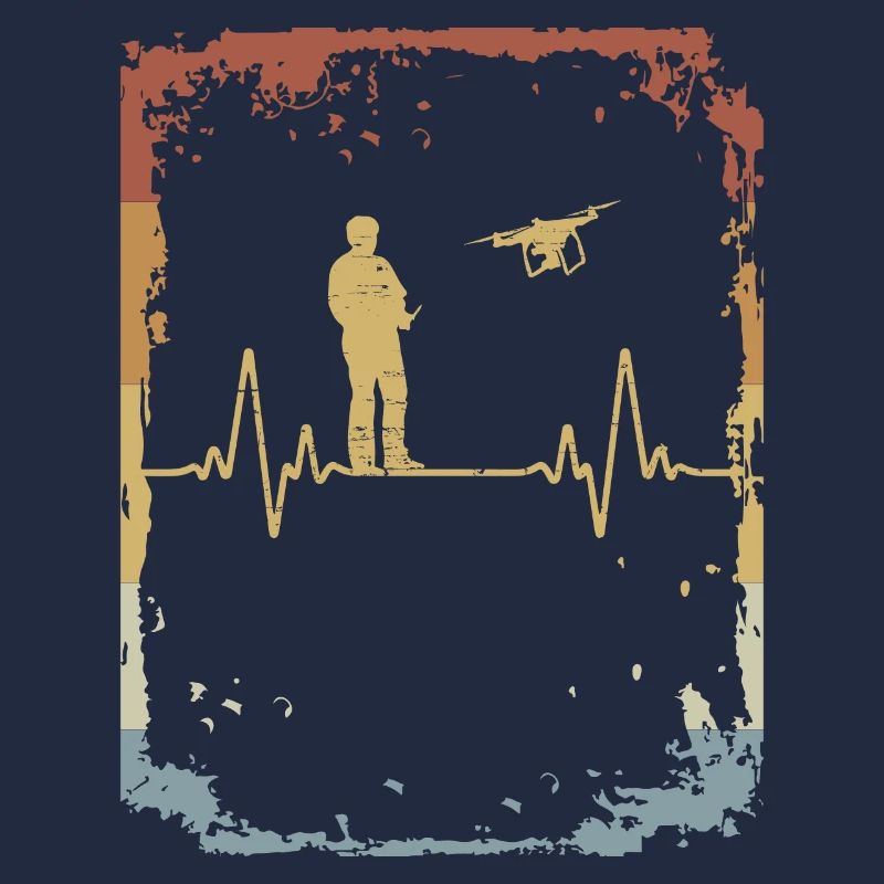 Drone Heartbeat Copter ECG Retro