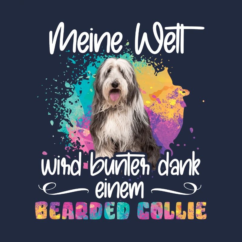Welt wird bunt dank bearded collie Hund