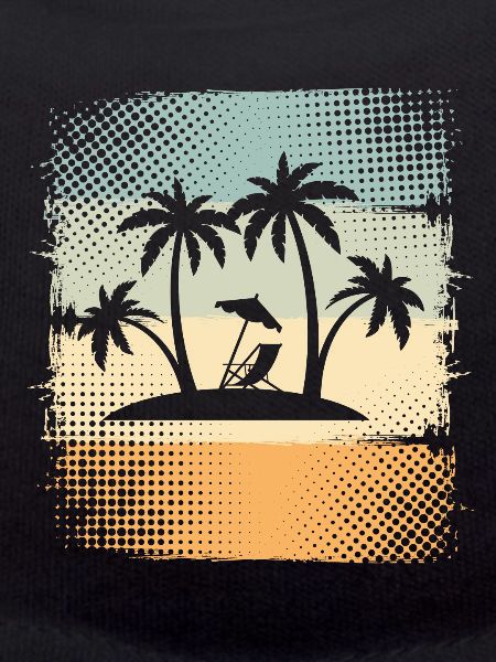 Small island with palm trees