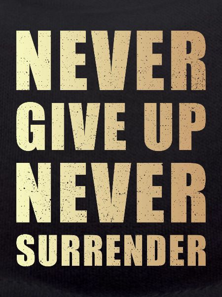 Never give up never surrender