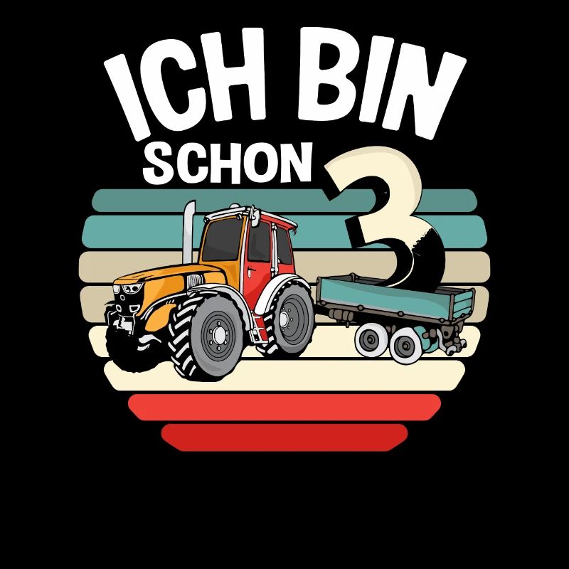 Kinder 3 Jahre Geburtstag Junge Traktor Anhänger