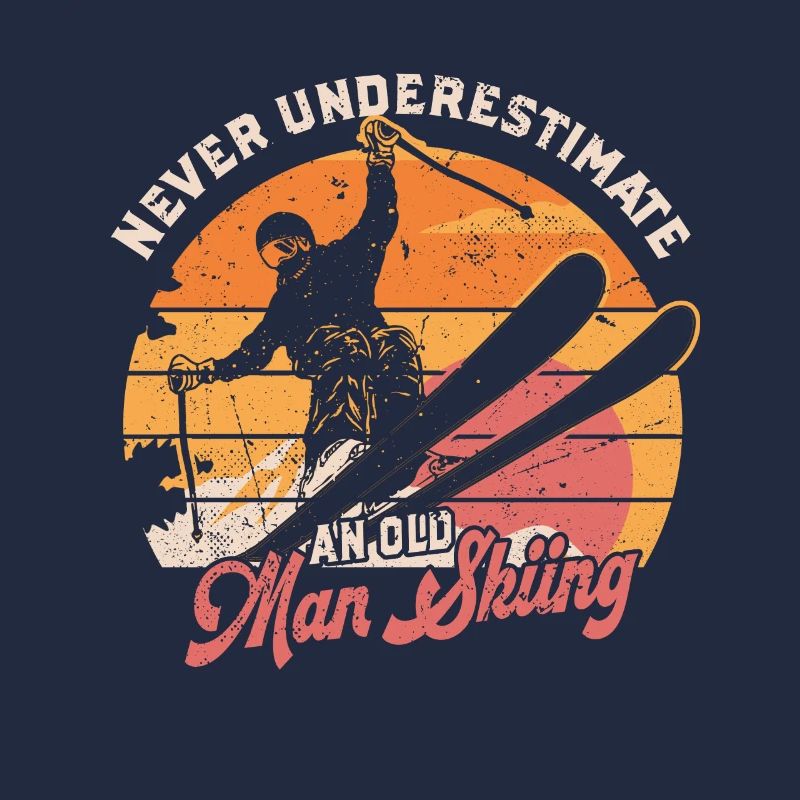 Never Underestimate An Old Man Skiing Skifahrer