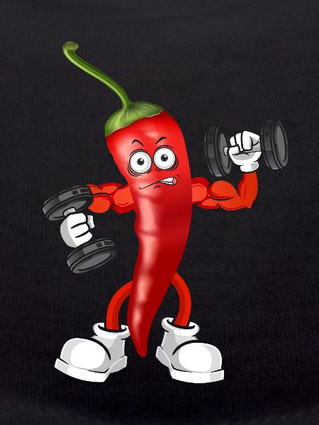 Veganer Veganerin Bodybuilding Rote Chilli