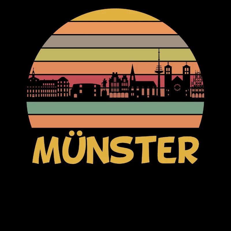 Münster | Retro Münster Skyline Geschenkidee