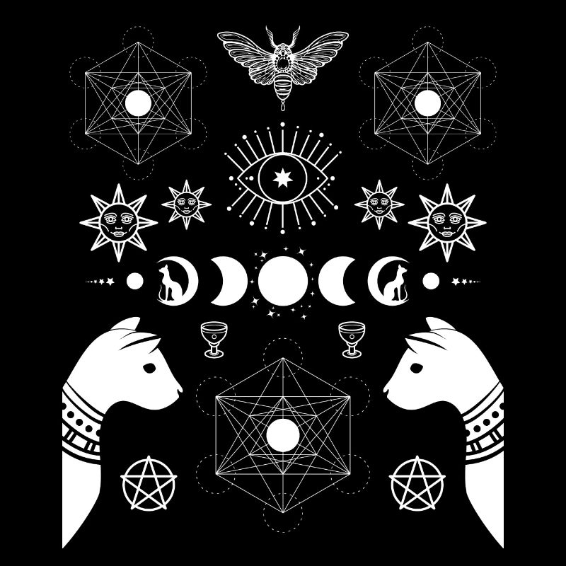 Cat Luna Moth Moon Phases Dark Academia Aesthetic