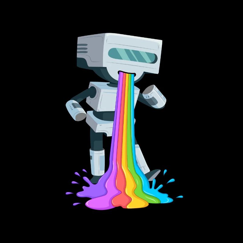 Chemise arc-en-ciel pour fan de robot