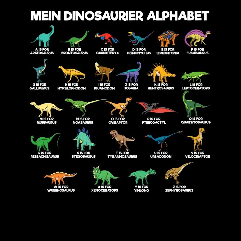 Dinosaurier Alphabet A-Z Dino ABC T-Rex