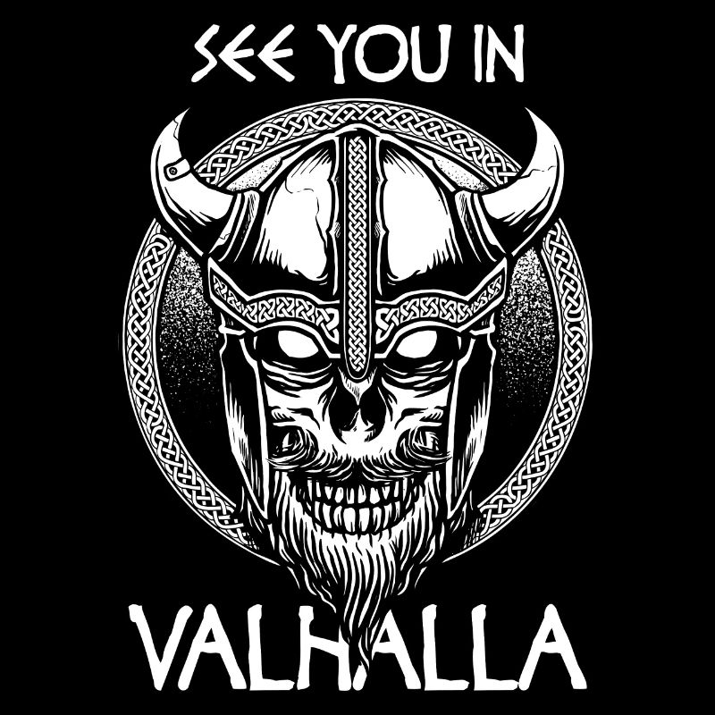 Wikinger Valhalla Spruch Totenkopf Geschenk