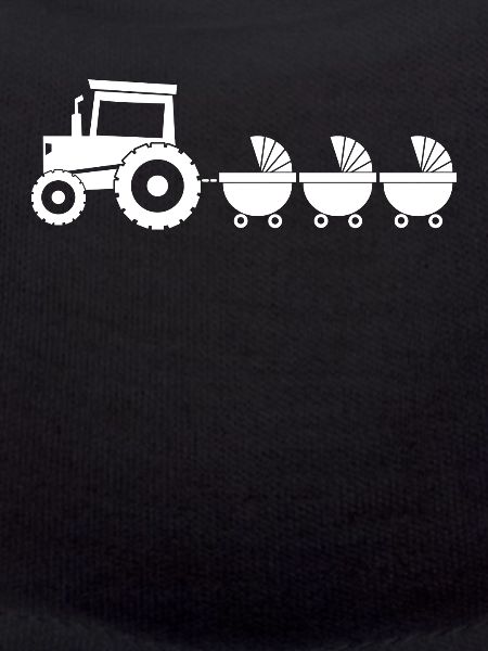 Traktor mit Babywagen - Drillinge