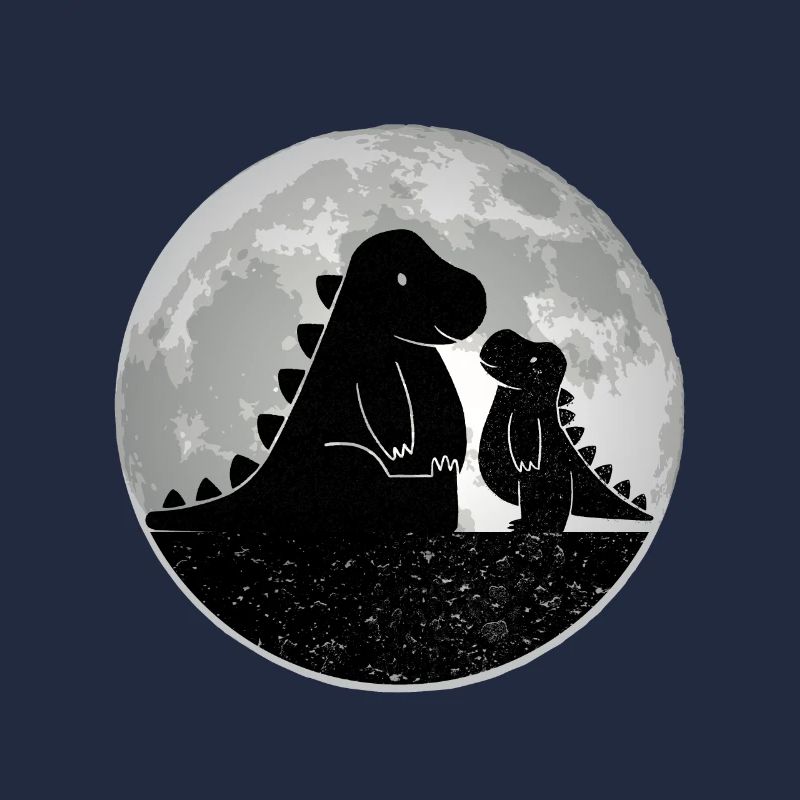 Papa et bébé T-Rex sur la Lune