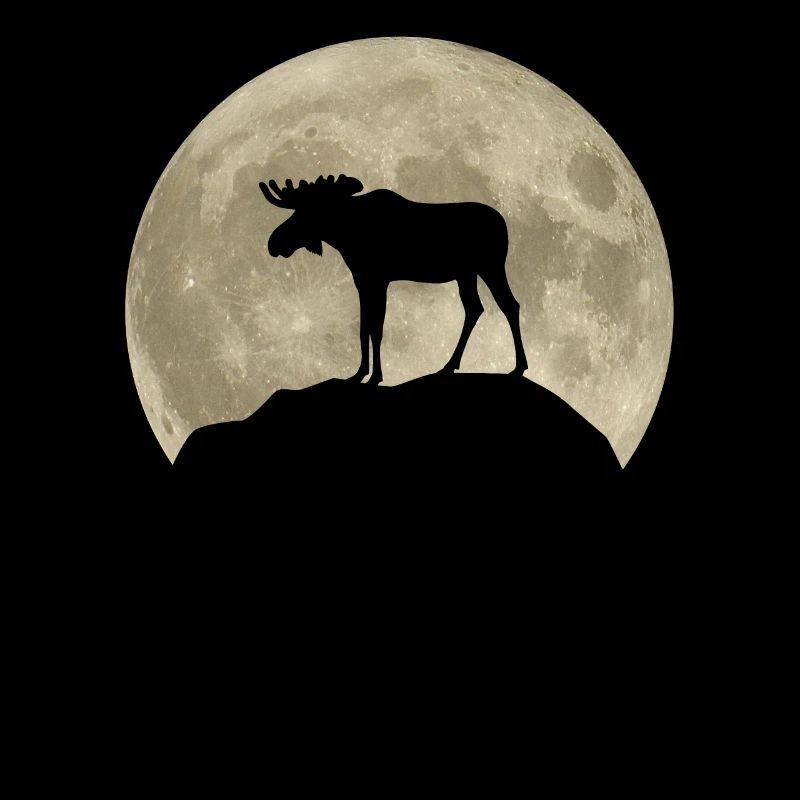 Elk Deer Moon Forest Animals Animal Lover Gift