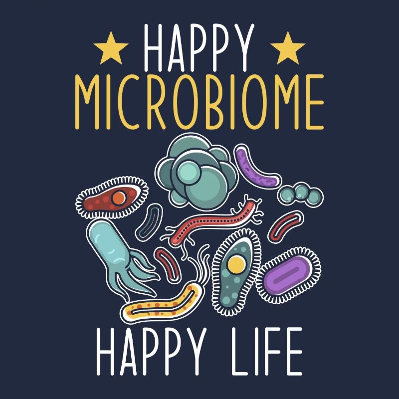 Microbiome disant Microbiome heureux Vie heureuse