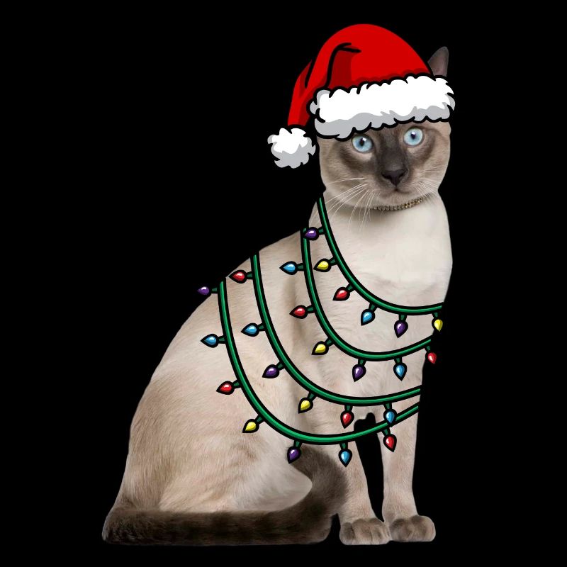 Katze Weihnachten Lichter