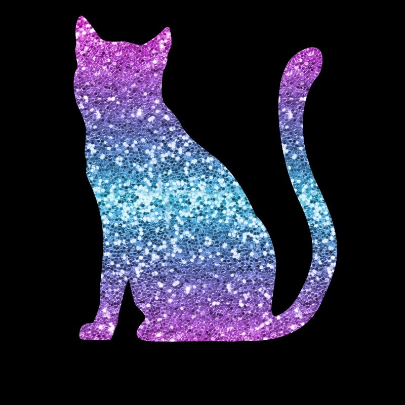 Cat Glitter Print Cat Lover Gift