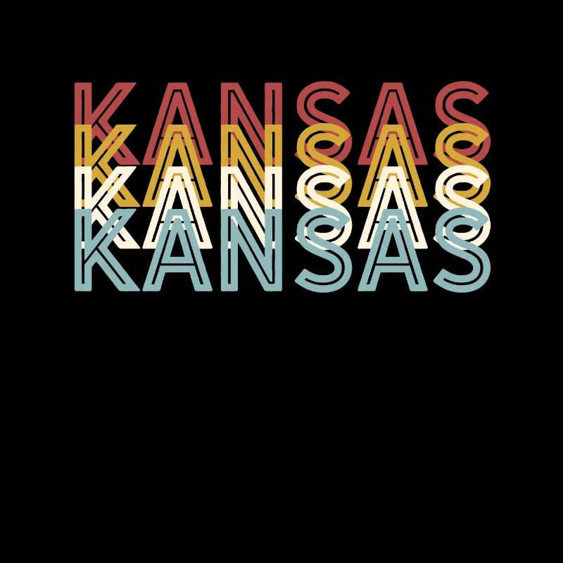US 70s Retro State Vintage Kansas