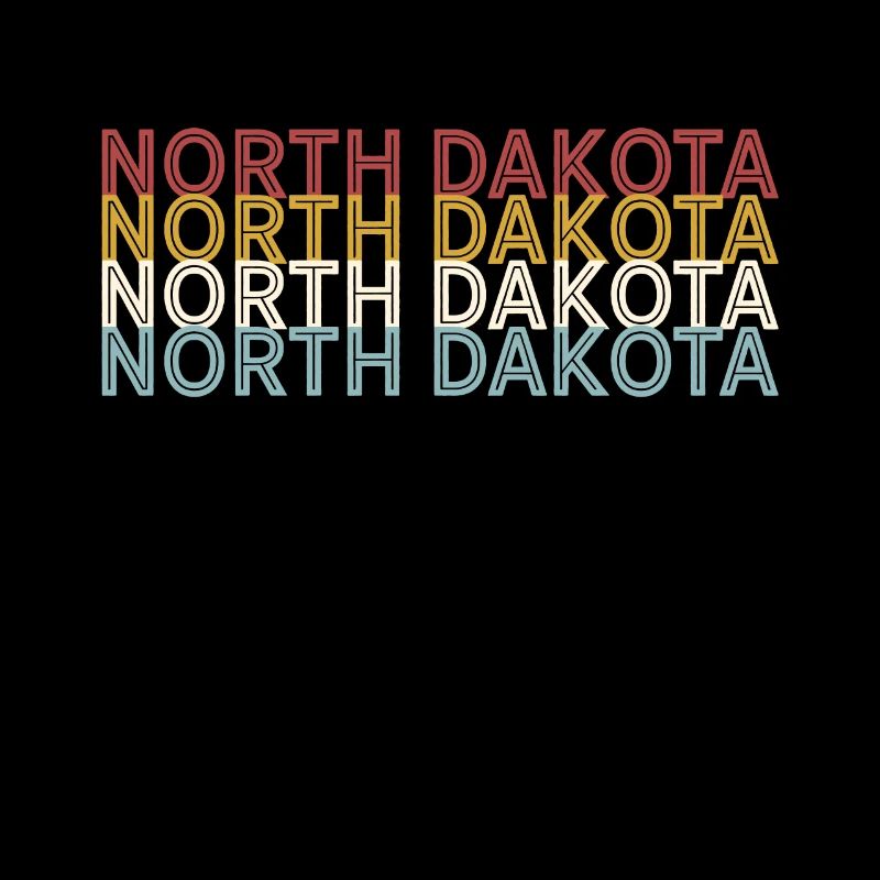 US 70s Retro State Vintage North Dakota