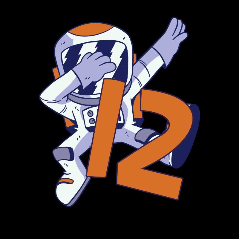 12ème anniversaire Astronaute 12 ans Galaxie spatiale