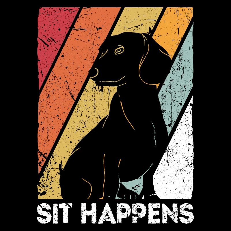 Dachshund Dackel Rauhaardackel Sit Happens Hundeli