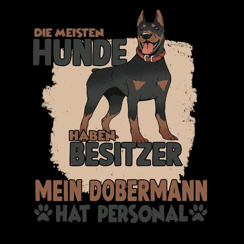 Dobermann Gassi Witziges Hundehalter Dobermann
