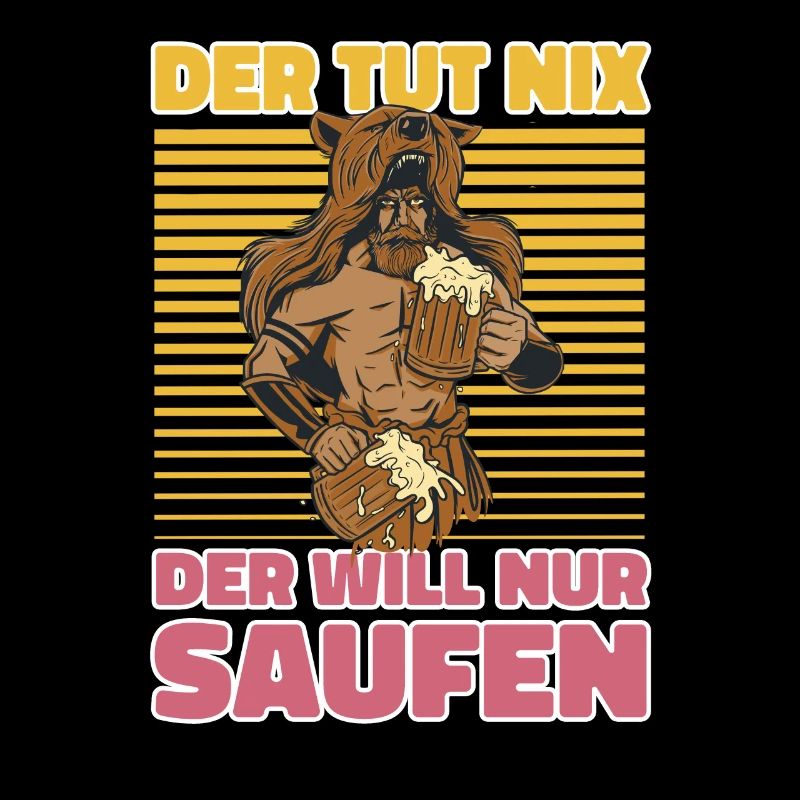 Saufender Barbar Bier Trinker- Lustiges Saufen