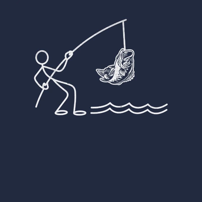 Drôle de bâton de pêche Figure attraper du poisson