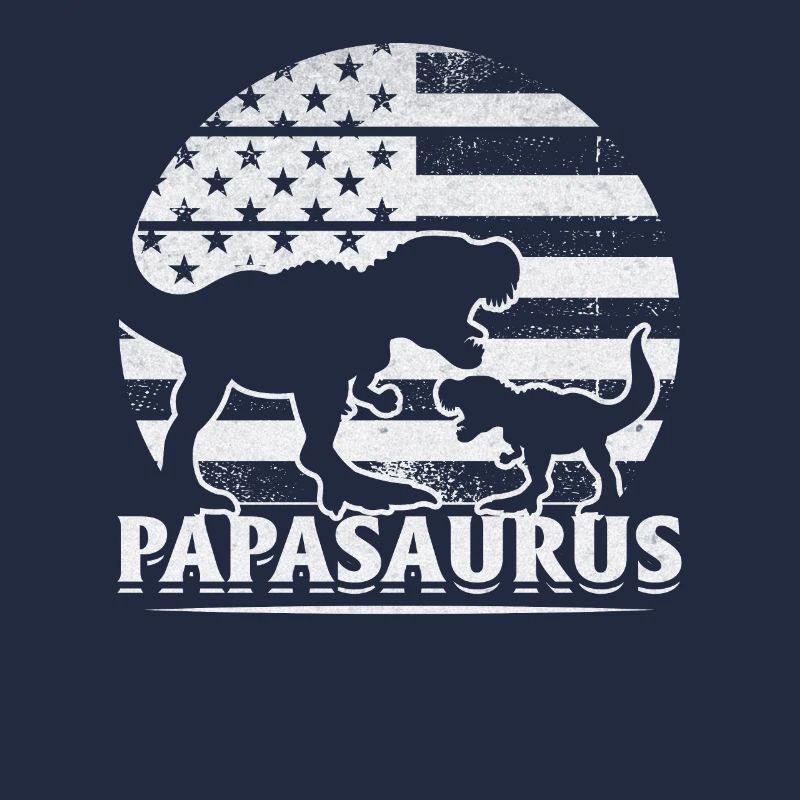 Papa Saurus Drapeau américain Papa Dino