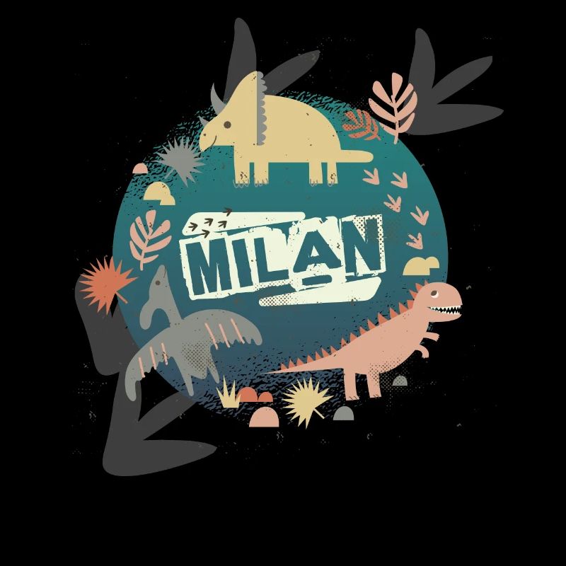 MILAN - Beau nom de garçon avec de mignons dinosaures