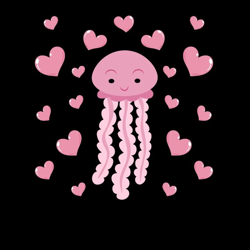Mignonne Méduse Cœurs Méduses avec Cœurs Méduses Méduses