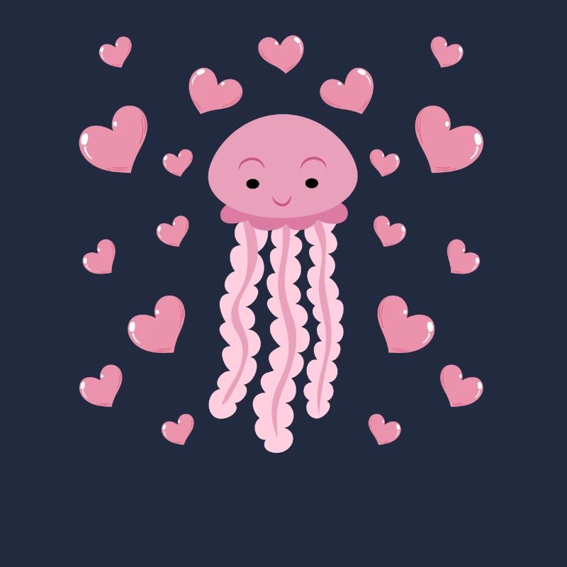 Mignonne Méduse Cœurs Méduses avec Cœurs Méduses Méduses