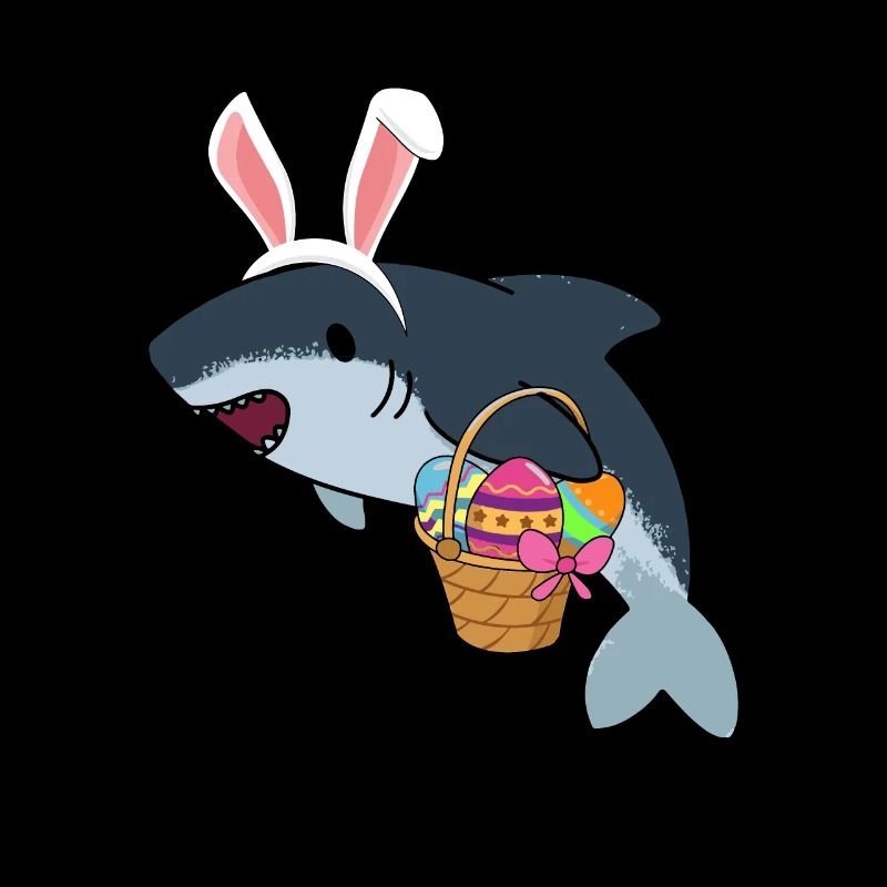 Easter Shark Shark with Easter Egg in basket