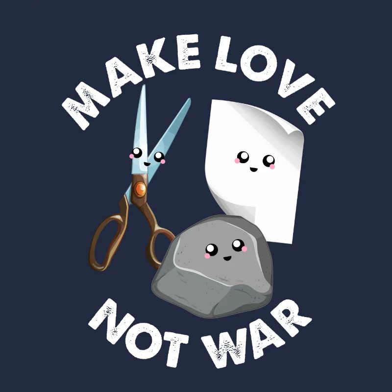 Make Love Not War Drôle de jeu de ciseaux en papier de roche