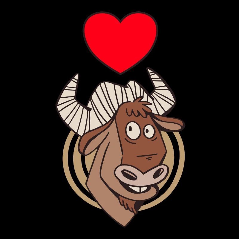 Gnu Antilope Afrika Tier mit Herz