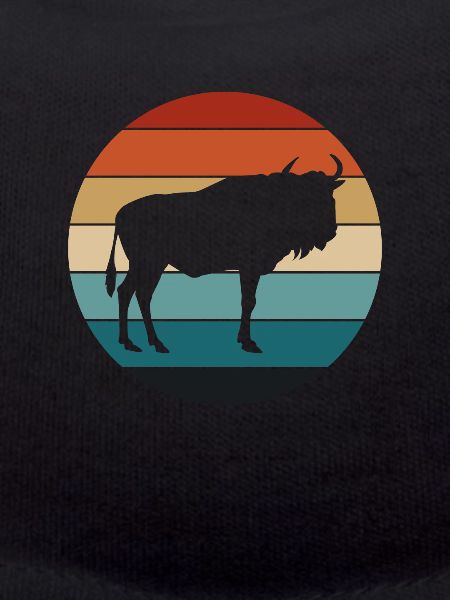 Retro Gnu Weißschwanzgnu Weißbartgnu Afrika
