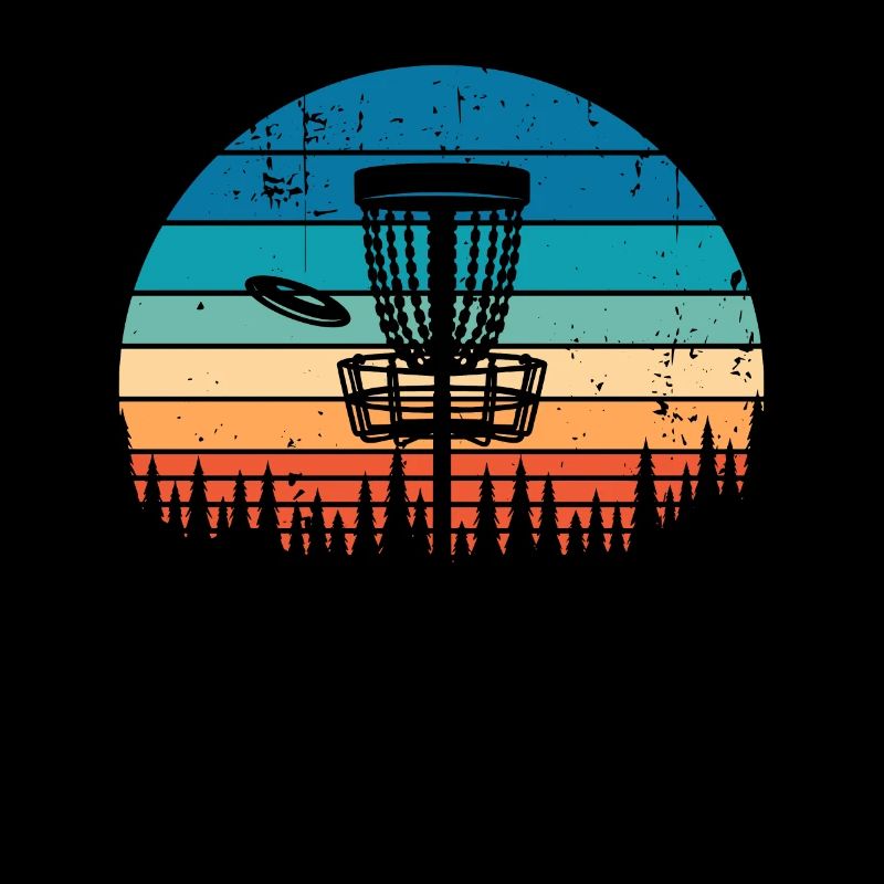 Vintage Disc Golf Retro Distressed Sunset