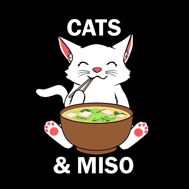 Katzen- und Miso-Suppe Kitty Ramen Nudeln