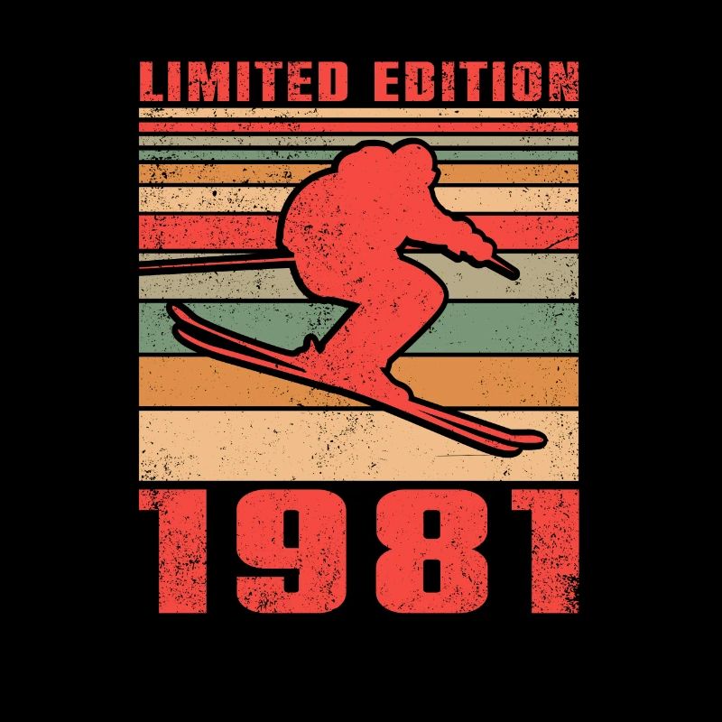 Ski Wintersport Skifahrer Geburtstag 1981