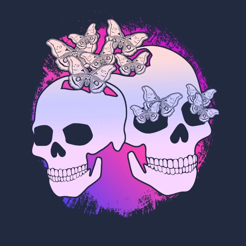 Papillon de nuit Skull Motten Motte occulte Goth