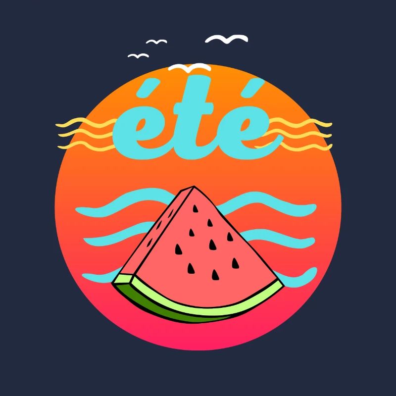plage vacances à la mer été cercle pastèque soleil