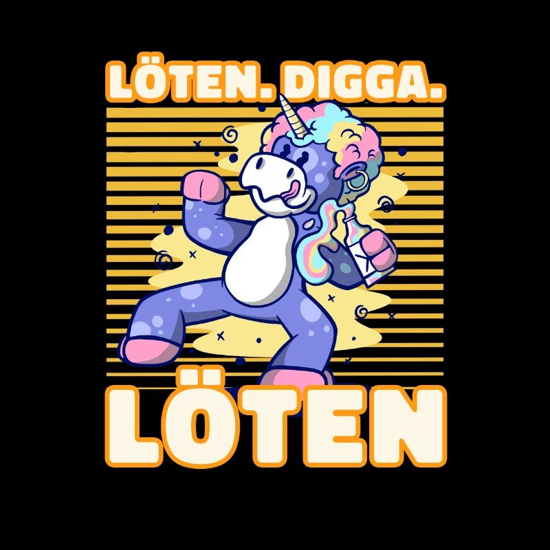 Löten. Digga. Löten Biertrinker Bier Einhorn -