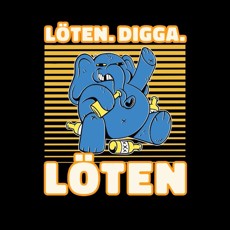 Löten Digga Löten Biertrinker Bier Elefant -