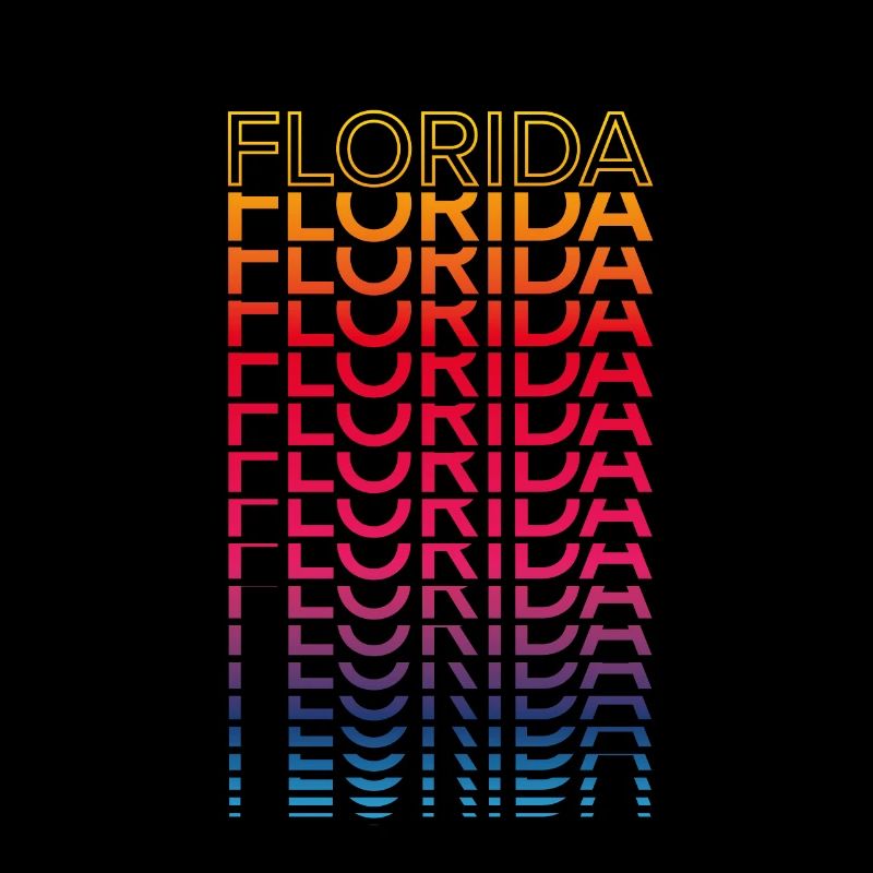 Retro Nostalgic USA State - Rainbow Florida