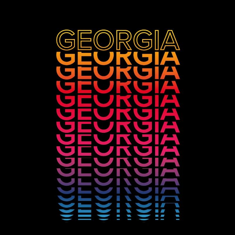 Retro Nostalgisch USA Staat - Regenbogen Georgia