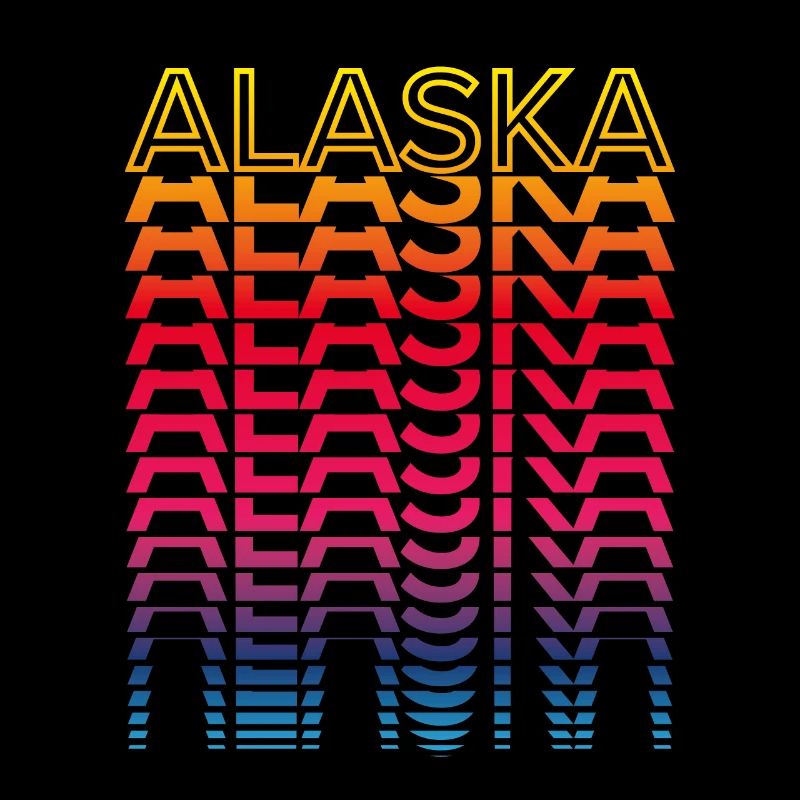 Retro Nostalgisch USA Staat - Regenbogen Alaska