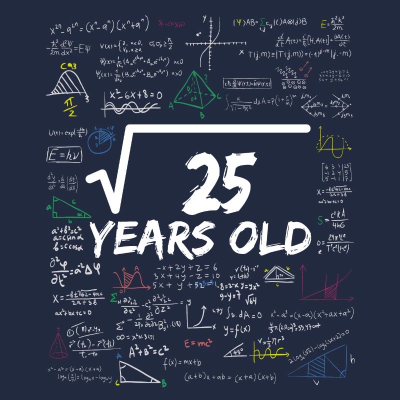 Square Root of 25 5TH Funny Math Birthday