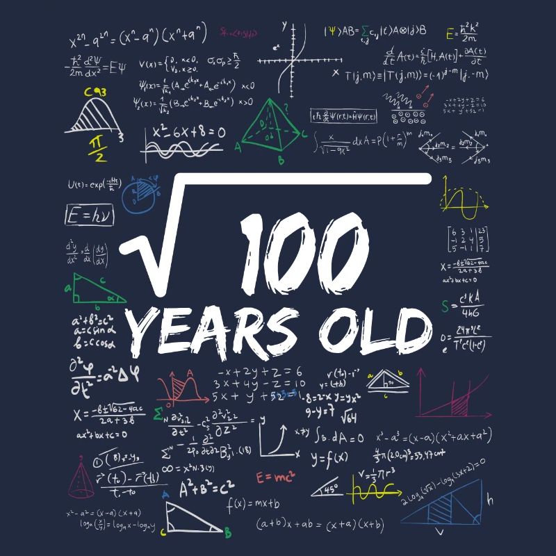 Square Root of 100 10TH Funny Math Birthday