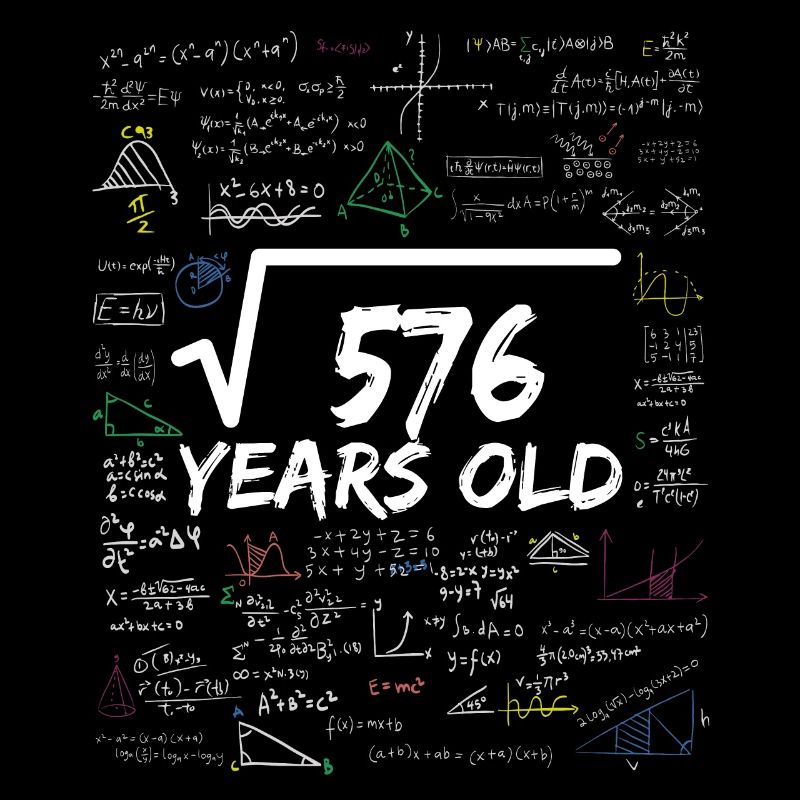 Square Root of 576 24TH Funny Math Birthday