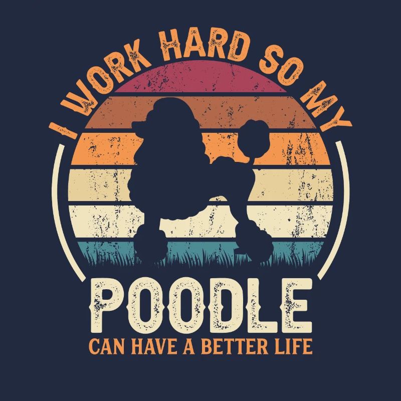 Work Hard - Retro Poodle